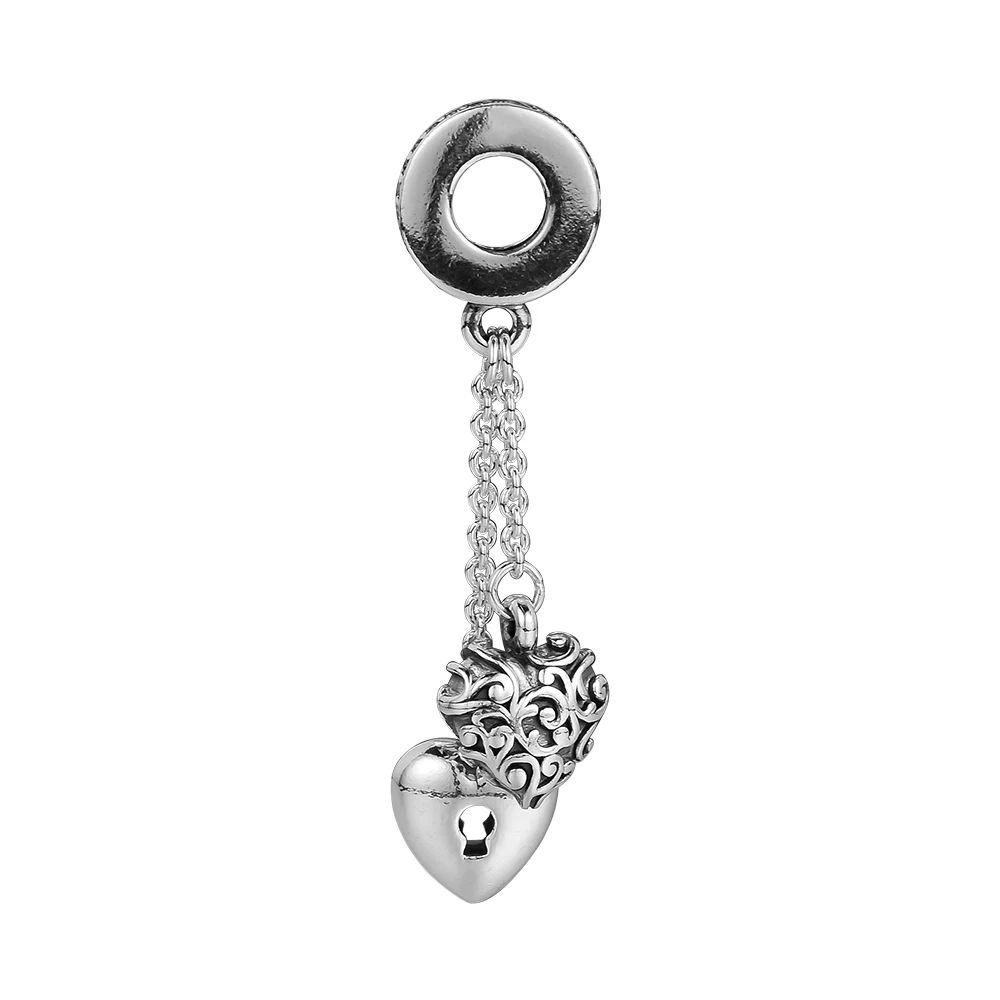

Original Charms Lock & Heart Dangle Charm Bastet Jewelry For Women Mother Kids Beads Silver 925 Jewelry Bracelets DIY Crystals