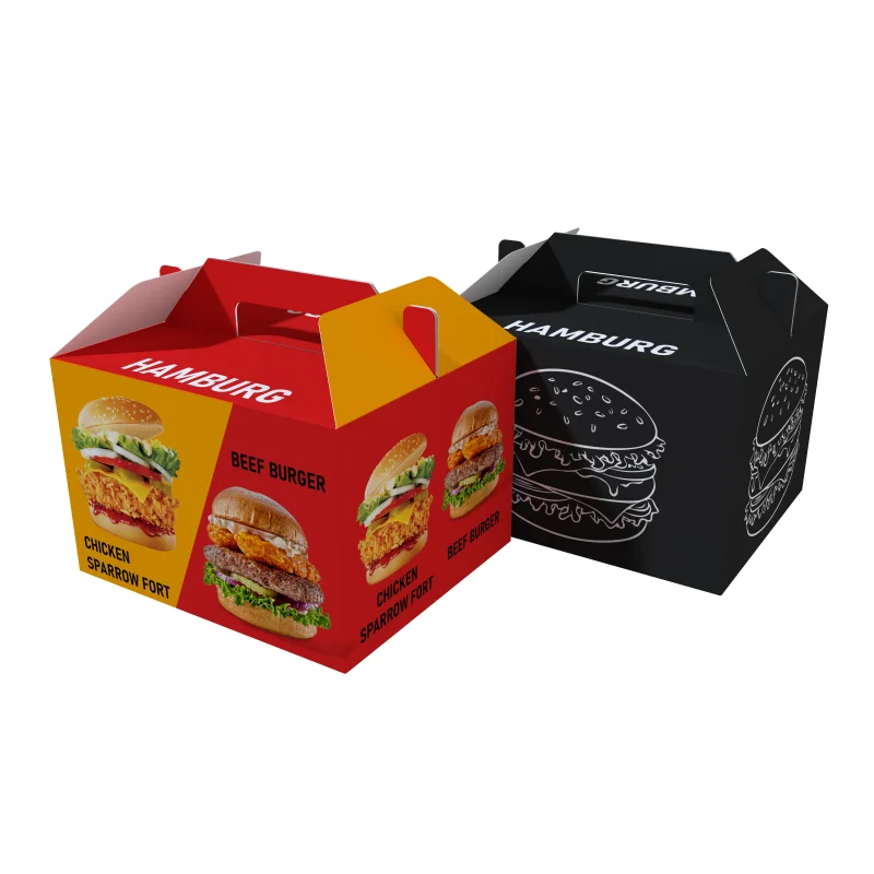 

Customized productNew Design Portable Fried Chicken Box Burger Sandwich Paperboard Box Hamburger Packaging Boxes