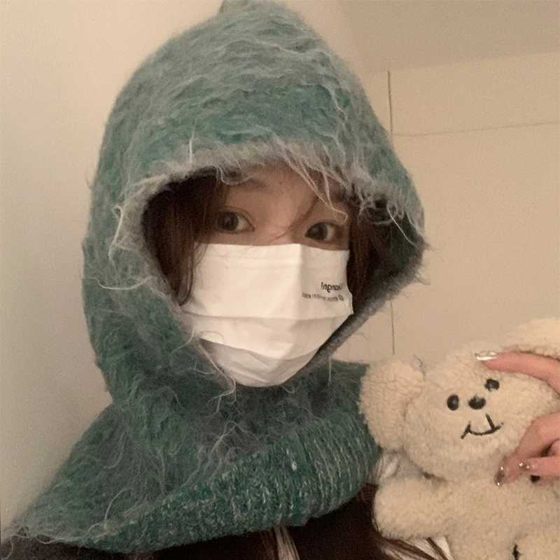 Korean Plush Balaclava Hat Winter Warm Cap Scarf Integrated Wool Blended Ear Protector Wool Knitted Beanie Hats for Women Bonnet
Korean Plush Balaclava Hat Winter Warm Cap Scarf Integrated Wool Blended Ear Protector Wool Knitted Beanie Hats for Women Bonnet