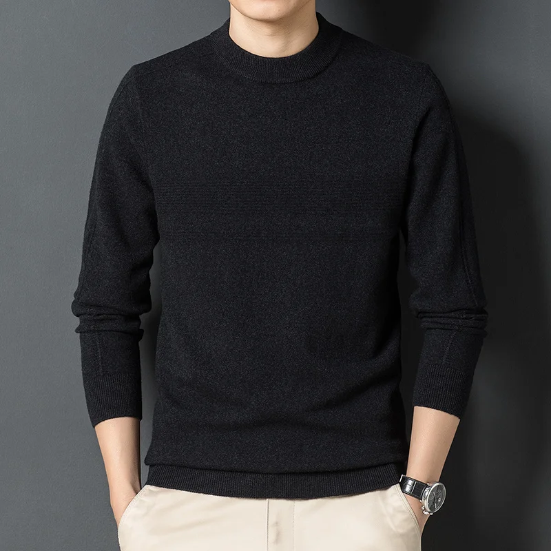 men's Autumn 100% pure wool knitted pullover sweater round neck solid color knitted sweater.
men's Autumn 100% pure wool knitted pullover sweater round neck solid color knitted sweater.