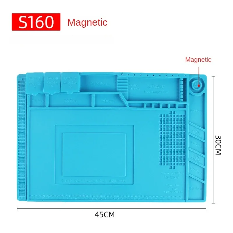 S-180 S-170 S-160 S-150 BGA Heat Insulation Silicone Soldering Pad Repair Maintenance Platform Desk Mat with Magnetic Section
S-180 S-170 S-160 S-150 BGA Heat Insulation Silicone Soldering Pad Repair Maintenance Platform Desk Mat with Magnetic Section