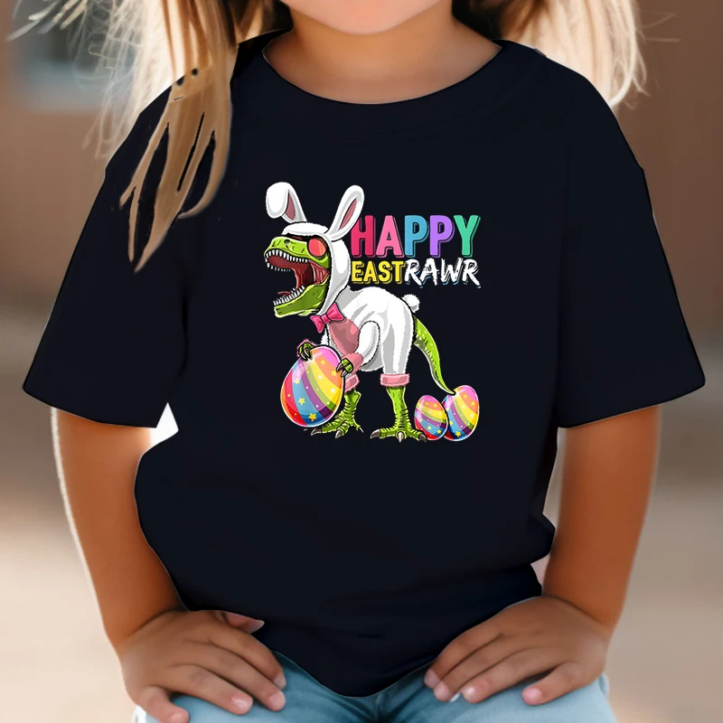 Детская Пасхальная футболка с рисунком счастливого динозавра, кролика, яйца, футболка с круглым вырезом и коротким рукавом, Детская мультяшная одежда, футболка с изображением животных для мальчиков и девочек
Детская Пасхальная футболка с рисунком счастливого динозавра, кролика, яйца, футболка с круглым вырезом и коротким рукавом, Детская мультяшная одежда, футболка с изображением животных для мальчиков и девочек