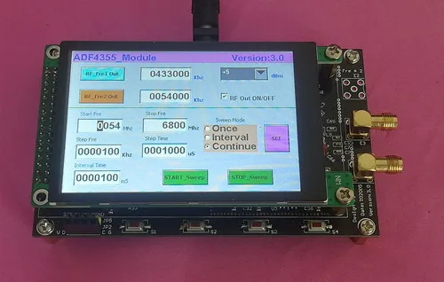 ADF5355 module 3.5-inch capacitive color screen RF signal source VCO microwave frequency synthesizer original
ADF5355 module 3.5-inch capacitive color screen RF signal source VCO microwave frequency synthesizer original