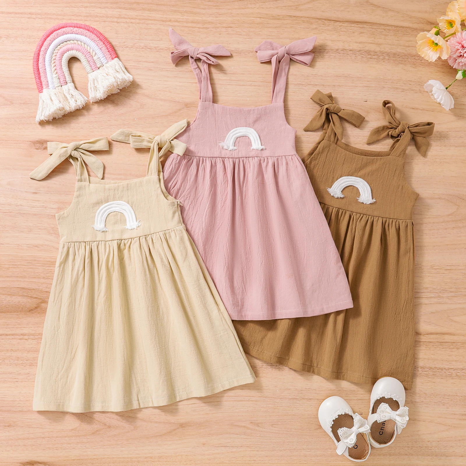 Infant Kids Baby Girls Casual Summer Dress, Rainbow Pattern Tie-up Shoulder Strap Sleeveless Big Hem Gown
Infant Kids Baby Girls Casual Summer Dress, Rainbow Pattern Tie-up Shoulder Strap Sleeveless Big Hem Gown
