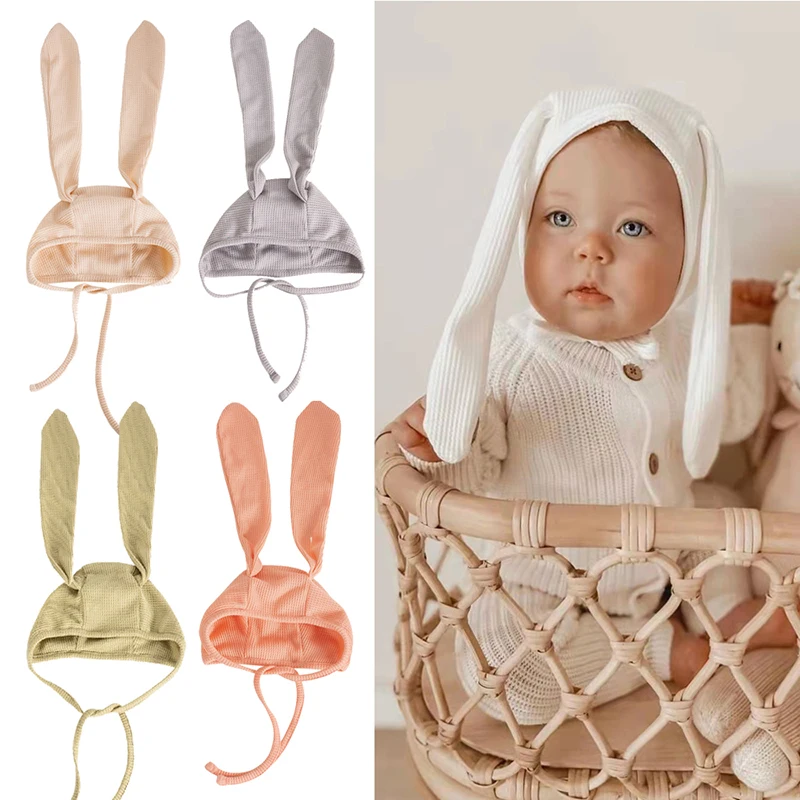 

Long Bunny Ears Baby Hat for Girls Boy Cute Newborn Beanie Waffle Infant Bonnet Toddler Kids Hats Kawaii Babies Accessories 0-2Y