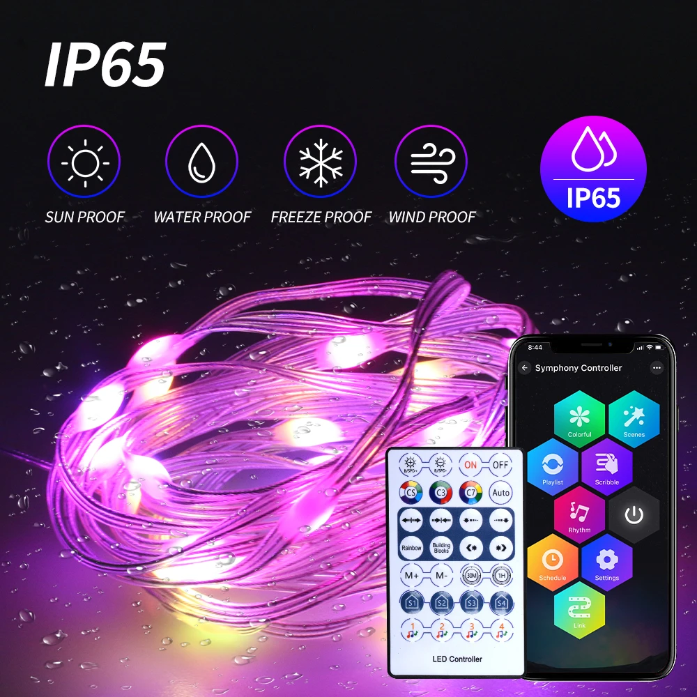 СВЕТОДИОДНАЯ Гирлянда RGB на рождественскую елку, уличная лампа с дистанционным управлением через приложение и USB, праздничное украшение
СВЕТОДИОДНАЯ Гирлянда RGB на рождественскую елку, уличная лампа с дистанционным управлением через приложение и USB, праздничное украшение
