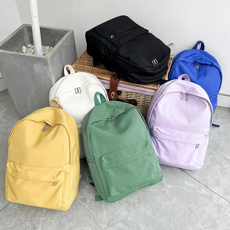 

Women Backpack High Quality New Waterproof Nylon Female Travel Bag Backpacks Schoolbag for Teenage Girls Solid Color Bookbag