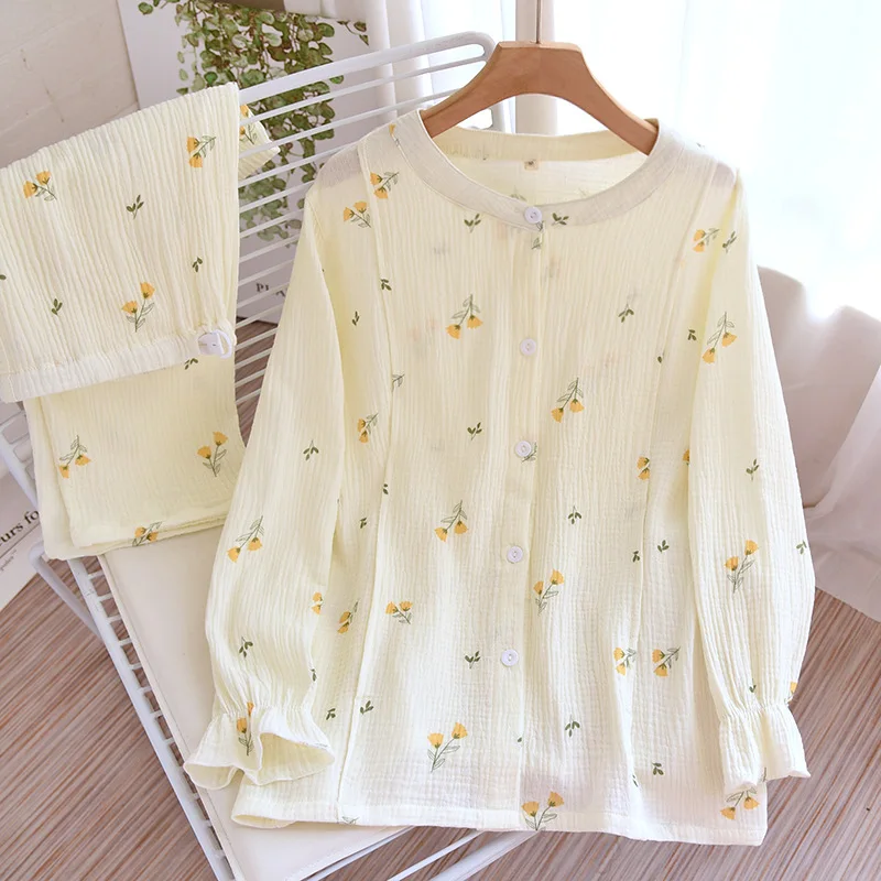 2023 Washable Cotton Gauze Breast-feeding Clothes Thin Long Sleeve Trousers Pajamas Crepe Maternity Breastfeeding Clothes 2 PCS
2023 Washable Cotton Gauze Breast-feeding Clothes Thin Long Sleeve Trousers Pajamas Crepe Maternity Breastfeeding Clothes 2 PCS