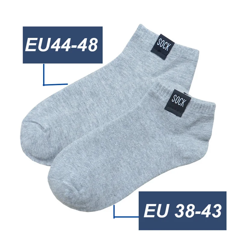 

5Pairs Men Large Size Fashion Solid Color Cotton Socks Black Breathable Comfortable Wear-resistant Odorproof Ankle Socks EU44-48