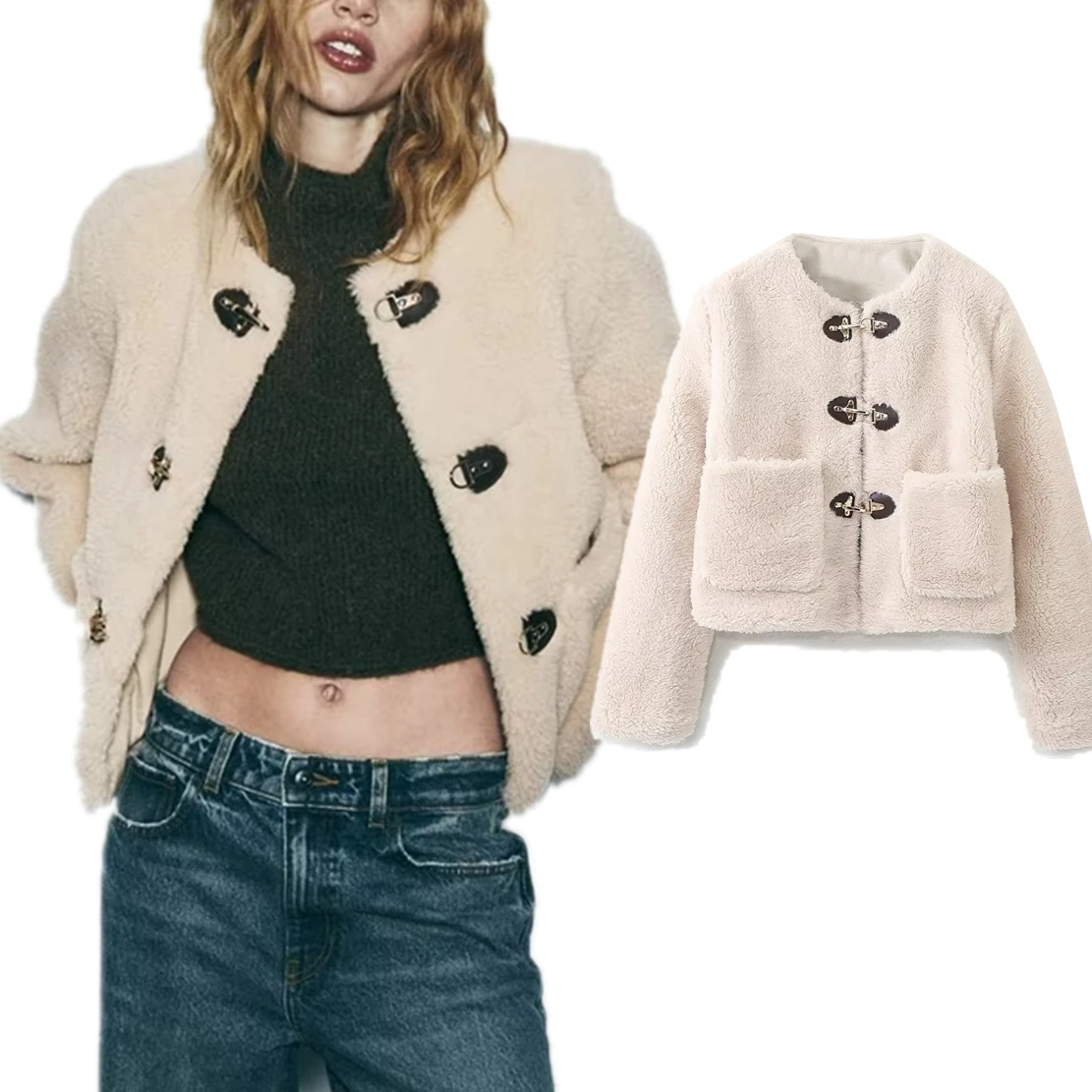 Withered Retro Cowhorn Button Lamb British Fashion Fleece Coat Women's Winter Single breasted Casual Jacket Girls
Withered Retro Cowhorn Button Lamb British Fashion Fleece Coat Women's Winter Single breasted Casual Jacket Girls