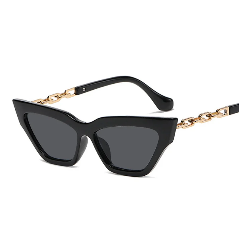 

Роскошные квадратные солнцезащитные очки «кошачий глаз» женские брендовые дизайнерские маленькие очки в оправе женские солнцезащитные очки в ретро стиле с металлической цепочкой