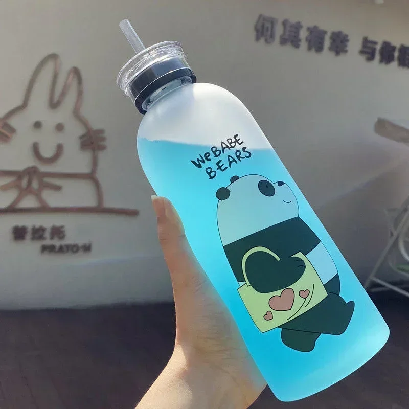 Cartoon Panda Bear Cup 1L Water Bottles With/No Straw Transparent Cute Water Bottle Drinkware Frosted Leak-proof Protein Shaker
Cartoon Panda Bear Cup 1L Water Bottles With/No Straw Transparent Cute Water Bottle Drinkware Frosted Leak-proof Protein Shaker