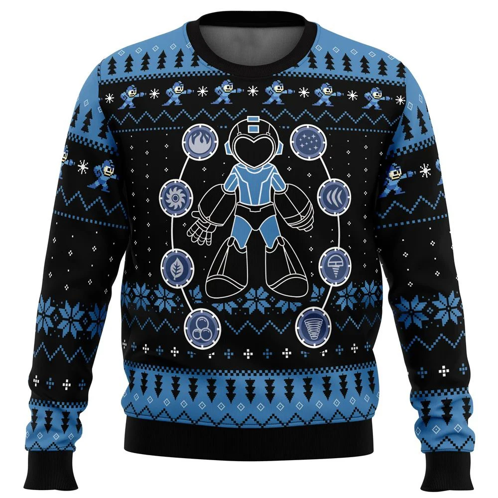 

Mega Man Mega Holiday Ugly Christmas Sweater Gift Santa Claus Pullover Men 3D Sweatshirt And Top Autumn And Winter Clothi