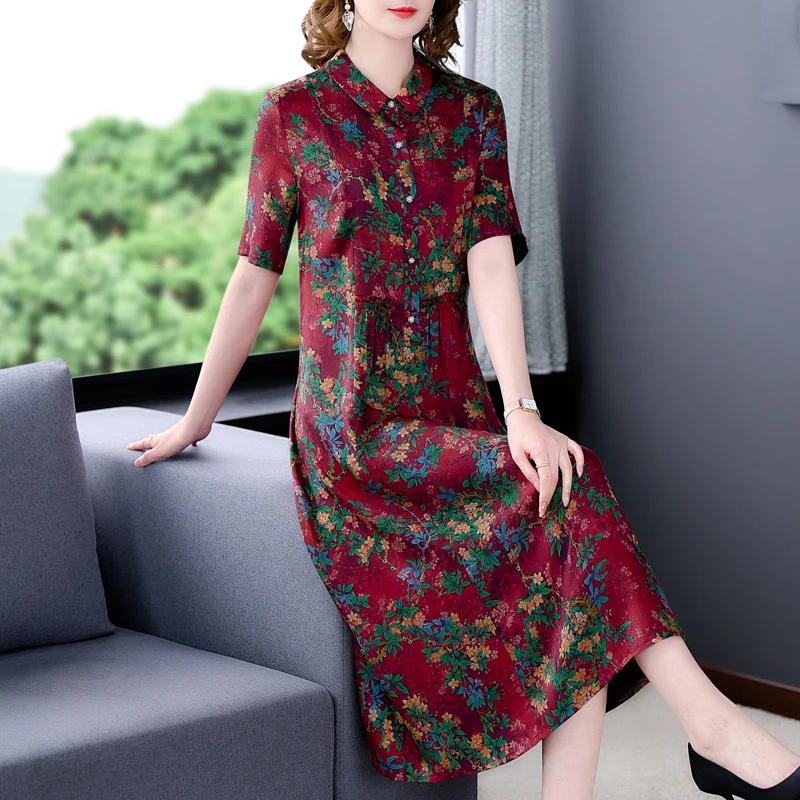 Платье женское шелковое с принтом, модное свободное облегающее праздничное платье из шелка тутового шелкопряда с коротким рукавом, Ципао, лето 2023
Платье женское шелковое с принтом, модное свободное облегающее праздничное платье из шелка тутового шелкопряда с коротким рукавом, Ципао, лето 2023