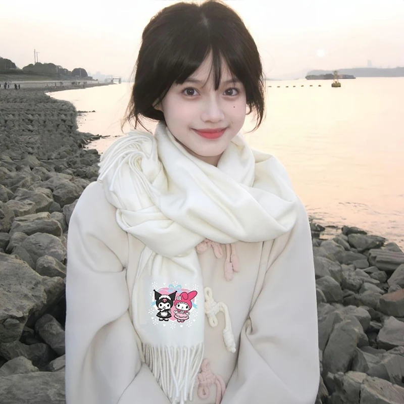 Kawaii Sanrio Anime Scarf Cute Kuromi Thickening Warm Versatile Antifreeze Windproof Cartoon Sweet Fashion Scarf Gifts for Girls
Kawaii Sanrio Anime Scarf Cute Kuromi Thickening Warm Versatile Antifreeze Windproof Cartoon Sweet Fashion Scarf Gifts for Girls