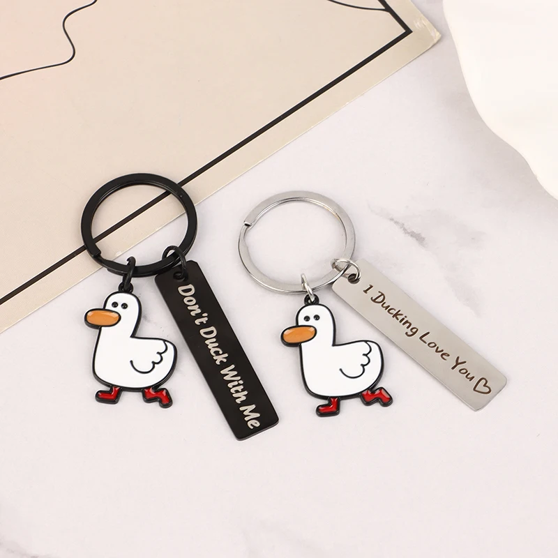 

1PC Funny Lover Gift I Ducking Love You Cute Duck Pun Keychain Couples Jewelry Valentine’s Day Gift For Boyfriend Girlfriend