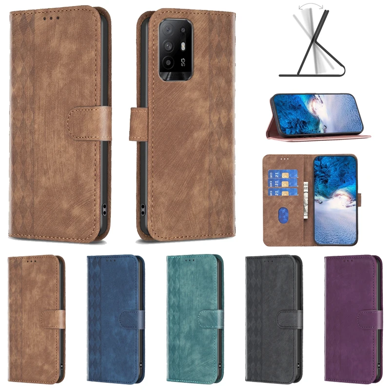 

For OPPO A96 A94 A92 A74 A72 A55 A54 A52 F19 F19 Pro Reno 7Z 5F 5Z Realme C55 Find X6 X6 Pro Wallet Flip Embossed Leather Cover