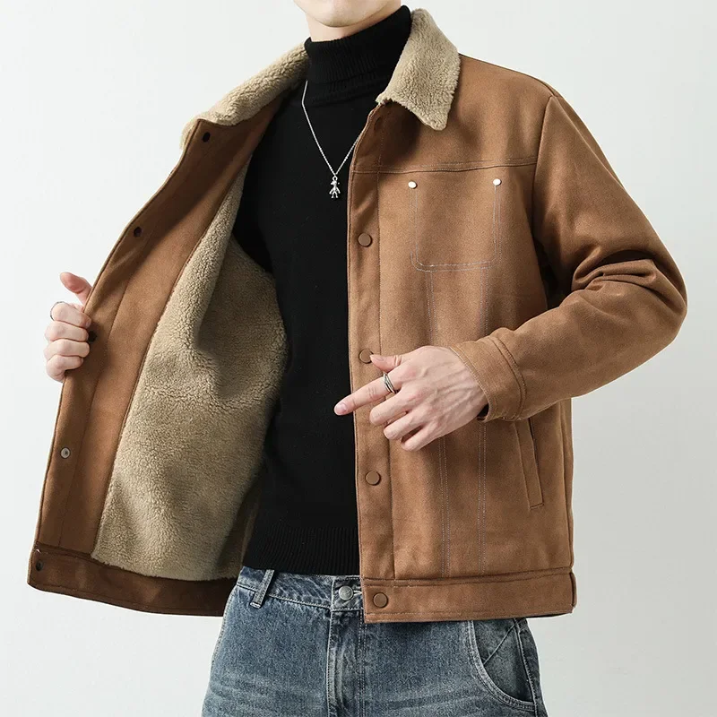 2024 Men's Winter Lambswool Jacket Outdoor Casual Padded Thickened Jackets Loose Warm Middle-aged Lapel Cotton Denim Jacket 4xl
2024 Men's Winter Lambswool Jacket Outdoor Casual Padded Thickened Jackets Loose Warm Middle-aged Lapel Cotton Denim Jacket 4xl
