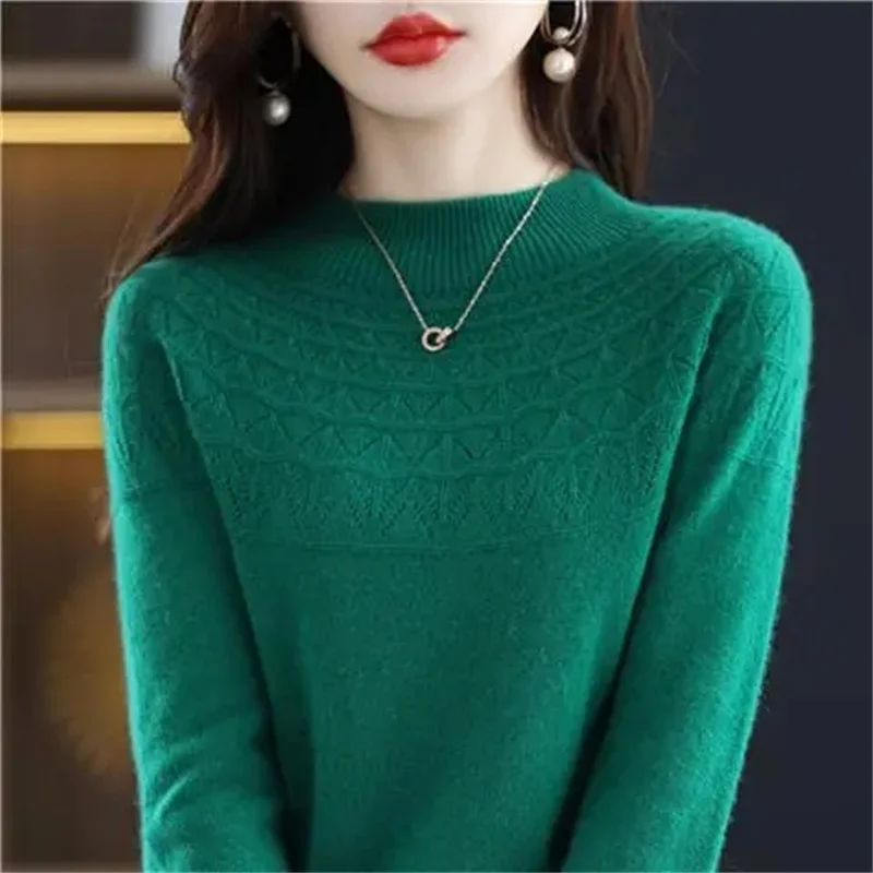 New Cashmere Sweater Autumn Winter 100% Pure Wool Women's Bottoming Shirts Knitted Pullover Hollowed-out Knitwear Soft Jumpers
New Cashmere Sweater Autumn Winter 100% Pure Wool Women's Bottoming Shirts Knitted Pullover Hollowed-out Knitwear Soft Jumpers