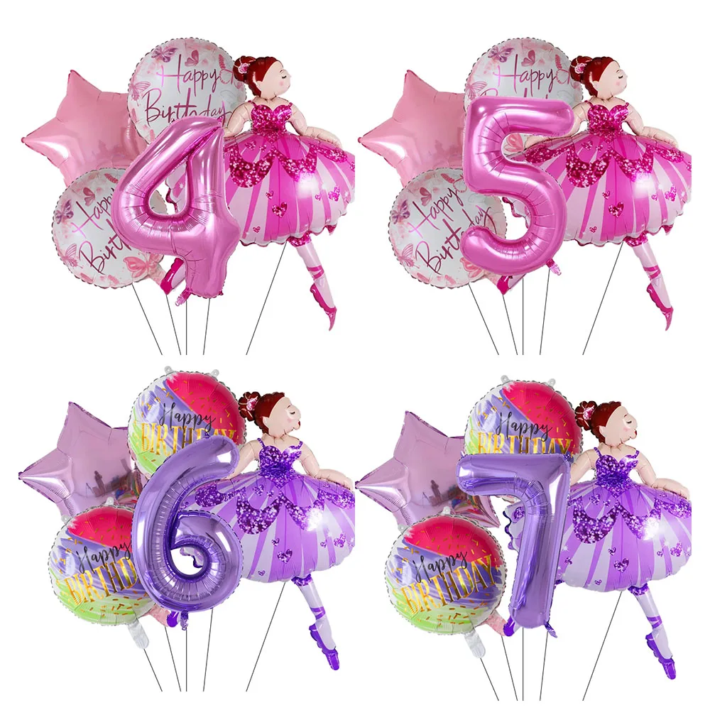 1Set Pink Purple Ballerina Ballet Dancer Girls Foil Helium Balloons Girl's 2 3 4 5 6st Happy Birthday Party Decorations Supplies
1Set Pink Purple Ballerina Ballet Dancer Girls Foil Helium Balloons Girl's 2 3 4 5 6st Happy Birthday Party Decorations Supplies