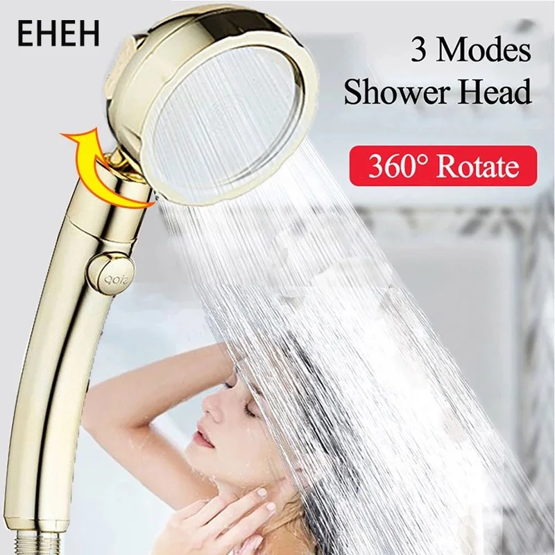 EHEH ABS Plastic Shower Head High Pressure 3 Modes with Stop Button Water Saving 360 Degree Rotating Retro Golden Shower
EHEH ABS Plastic Shower Head High Pressure 3 Modes with Stop Button Water Saving 360 Degree Rotating Retro Golden Shower