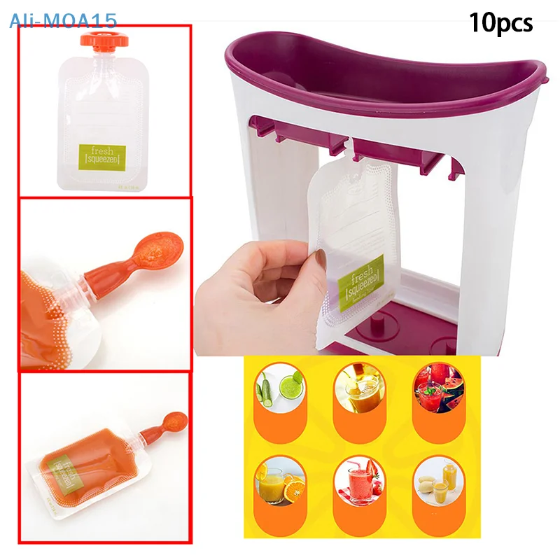 

Reusable Food Pouches Homemade Refillable Children Squeeze Bag For Rice Paste Juice Yogurt Baby Weaning Food Puree Squeeze Bags