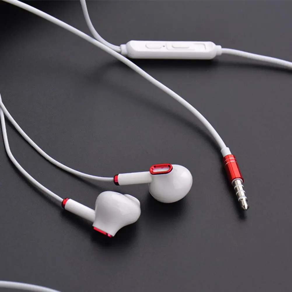 

Wired Earphone Ergonomic Plug Play Noise Reduction Surround Sound HD-calling 3.5mm Ports HiFi Sound In-ear Music Earbud for Home