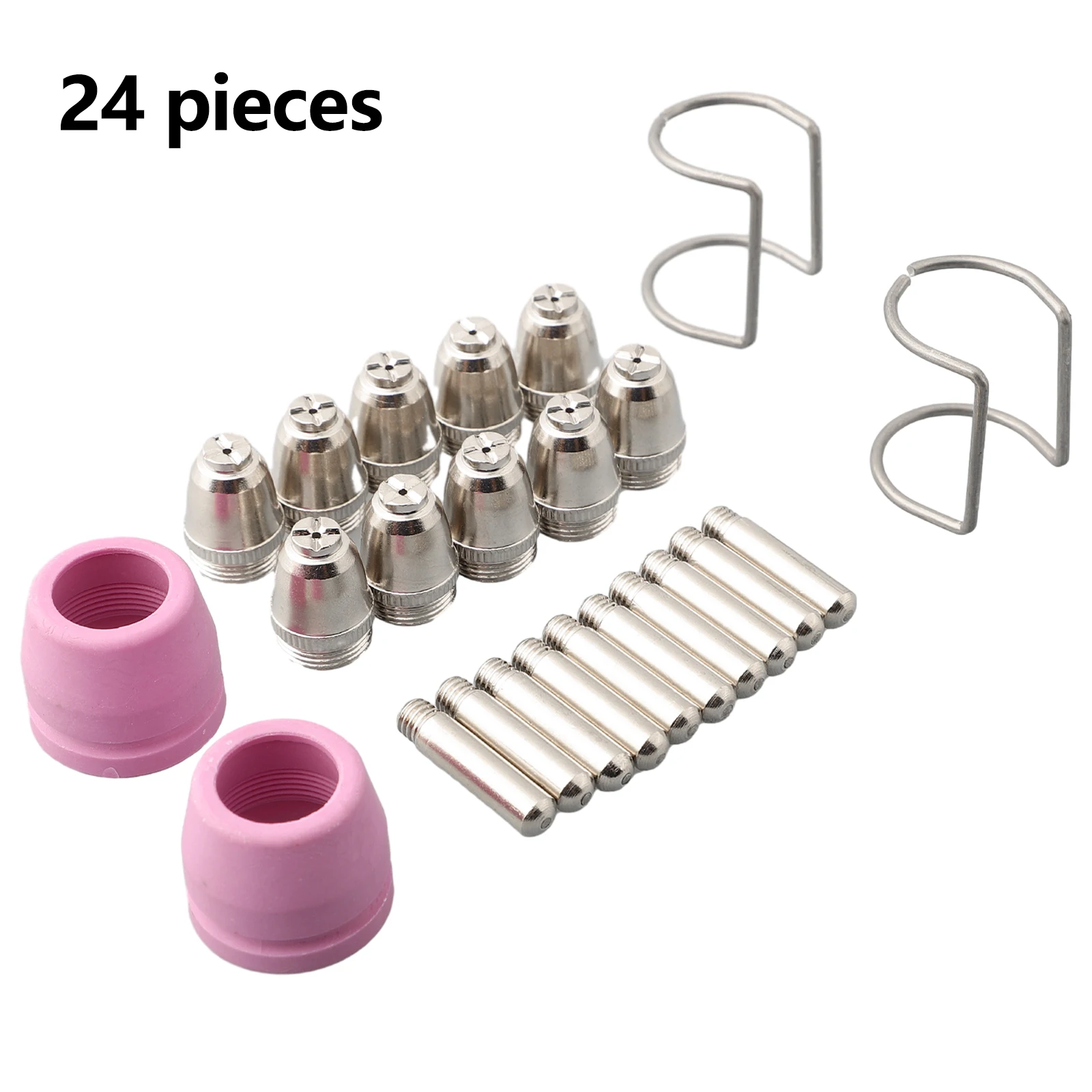 

24X Plasma Cutter Torch Consumables 0.45in Cutting Torch Nozzles Tips Kit CNC Metalworking Welding Soldering Supplies Power Tool