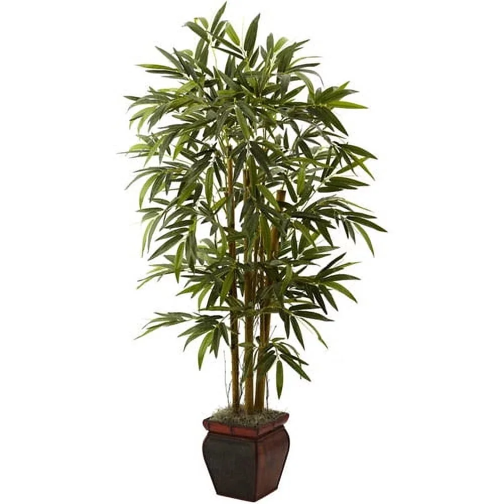 

5,5 'искусственное бамбуковое растение с декоративным плантатором, зеленые аксессуары для украшения комнаты, домашний декор, растения бонсай, украшения