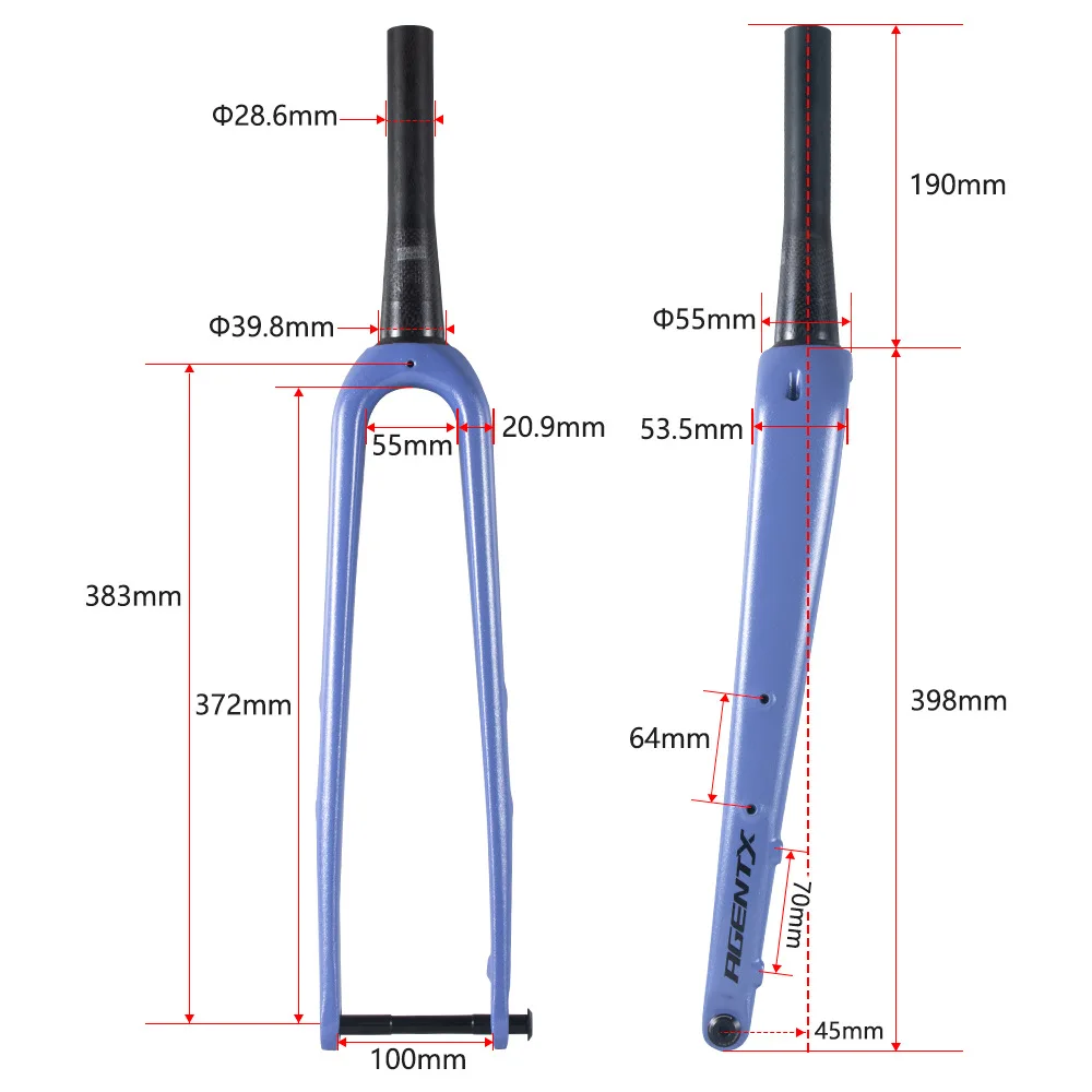 Full Carbon Bike Fork Road Bike Carbon Fiber Taper Tube Stiff Fork 700C Barrel Axle Disc Brake Stiff Fork 100mm Wide
Full Carbon Bike Fork Road Bike Carbon Fiber Taper Tube Stiff Fork 700C Barrel Axle Disc Brake Stiff Fork 100mm Wide