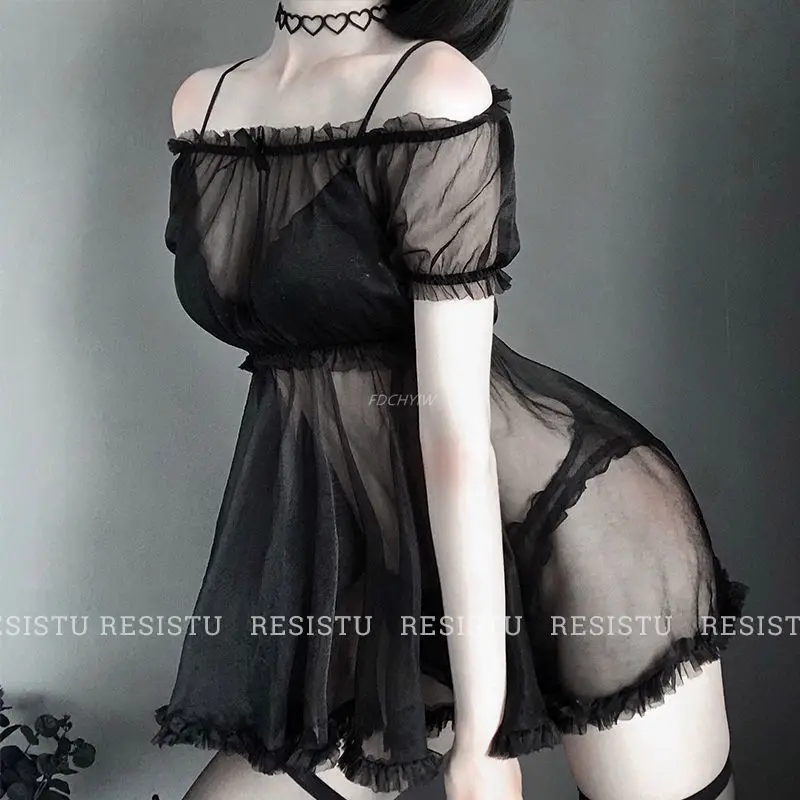 Pink Sweet Gauze Lace Puff Sleeve Nightdress Sleepwear Cute Temptation Sexy Lingerie Mesh Night Gown Womens Home Underwear
Pink Sweet Gauze Lace Puff Sleeve Nightdress Sleepwear Cute Temptation Sexy Lingerie Mesh Night Gown Womens Home Underwear