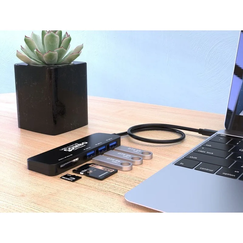 USB 3.0 HUB With SD/TF Card Reader High Speed USB C OTG Multi Splitter Adapter for Macbook Computer PC Accessories
USB 3.0 HUB With SD/TF Card Reader High Speed USB C OTG Multi Splitter Adapter for Macbook Computer PC Accessories