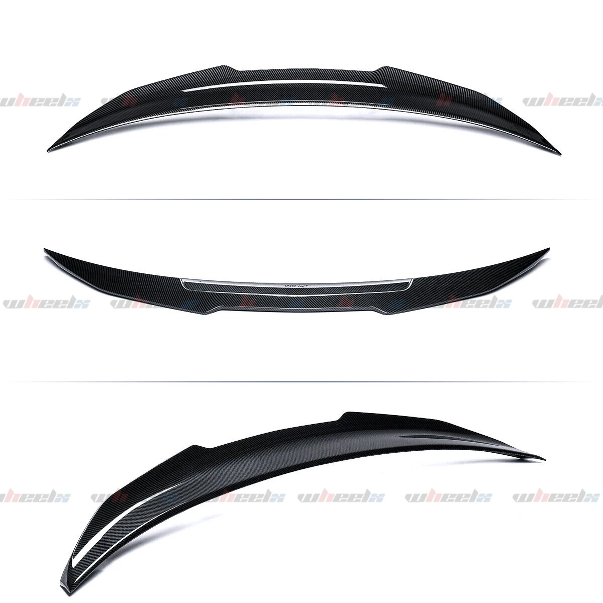 Rear Lip Trunk Spoiler Wing For 14-24 Infiniti Q50 Sedan PSM Carbon Fiber Style Rear Lip Trunk Spoiler Wing For 14-24 Infiniti Q50 Sedan PSM Carbon Fiber Style