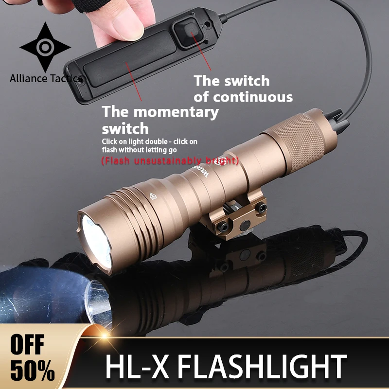 Tactical Metal Strobe HL-X Flashlight LED High Power Scout Light airsoft Hunting accessory Fit 20mm Rail
Tactical Metal Strobe HL-X Flashlight LED High Power Scout Light airsoft Hunting accessory Fit 20mm Rail