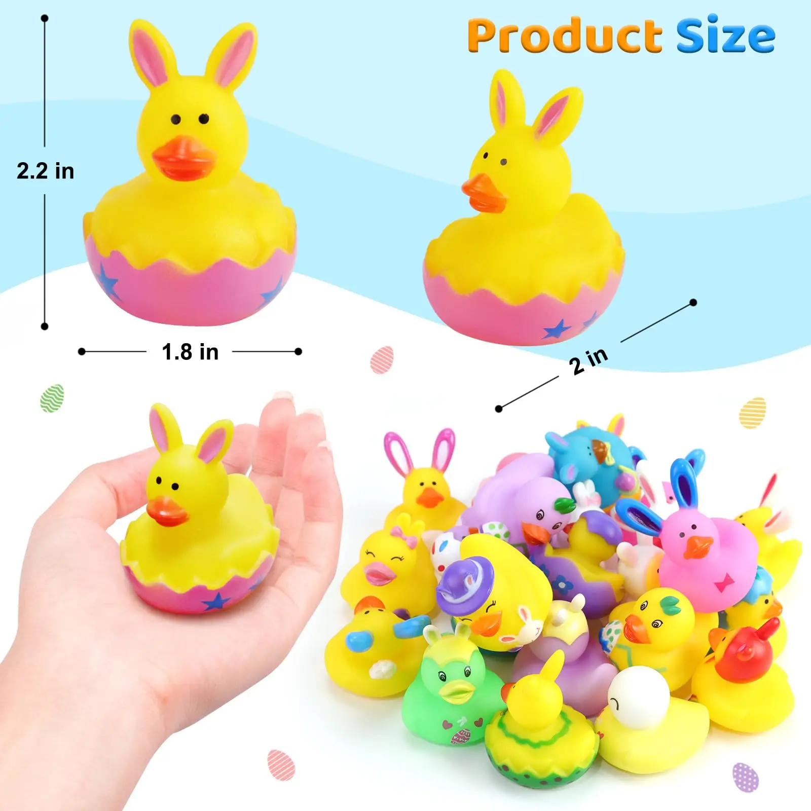20/40/60pcs Easter Rubber Ducks, Mini 2.1 Inch Bunny Rubber Duckies Toys Assorted Float Duck Bulk for Party Favor 20/40/60pcs Easter Rubber Ducks, Mini 2.1 Inch Bunny Rubber Duckies Toys Assorted Float Duck Bulk for Party Favor