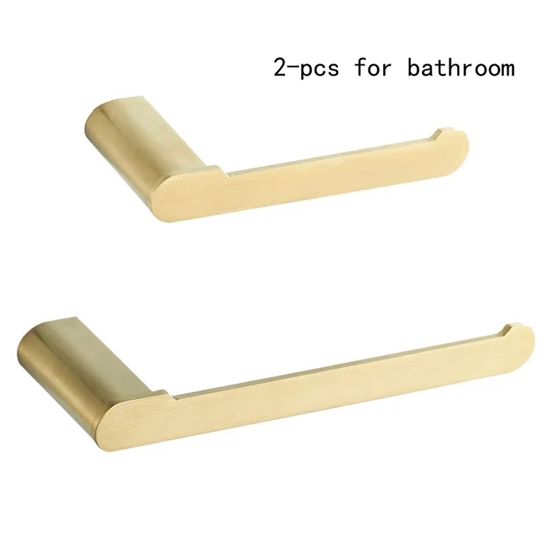 

Set Brushed Gold Towel Bar Bath Accessories Toilet Roll Paper Holder SUS304 Stainless Steel Matte Black Hook Bathroom Hardware