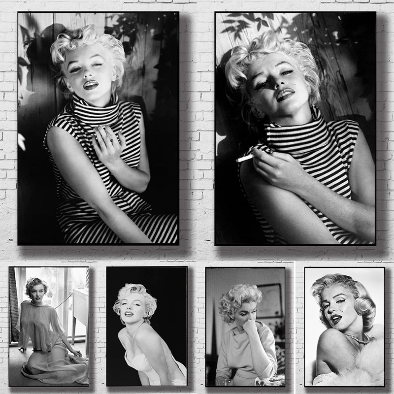 Movie Actress Model Art Poster and Prints Black White Wall Art Female Star Canvas Painting Picture for Living Room Home Decor
Movie Actress Model Art Poster and Prints Black White Wall Art Female Star Canvas Painting Picture for Living Room Home Decor