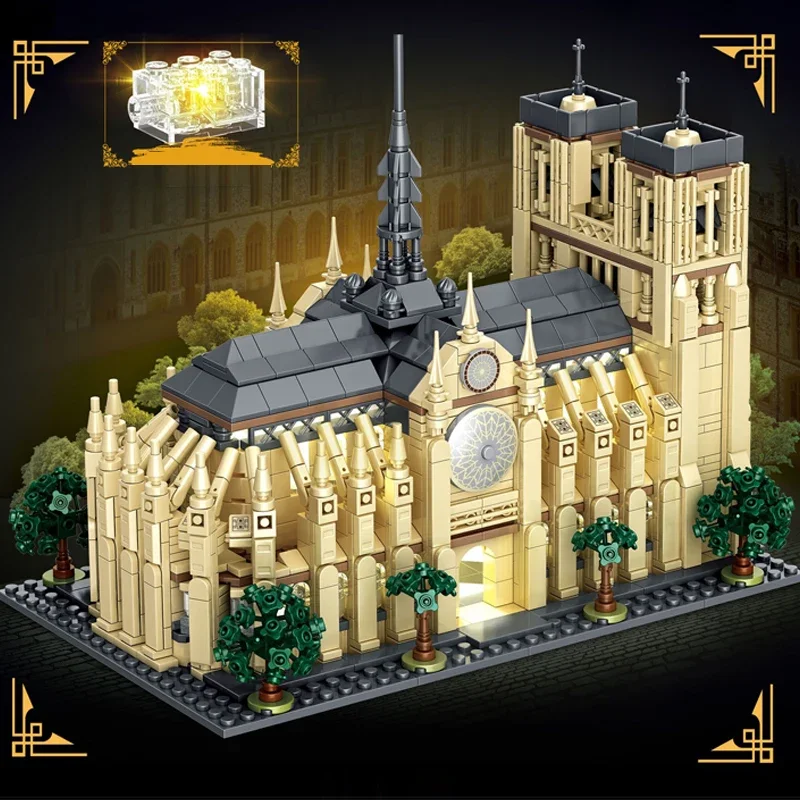 1757PCS Notre Dame De Paris Modular Buildings with Light MOC Architecture Splicing Assembly Building Blocks Brick Puzzle Toys 1757PCS Notre Dame De Paris Modular Buildings with Light MOC Architecture Splicing Assembly Building Blocks Brick Puzzle Toys