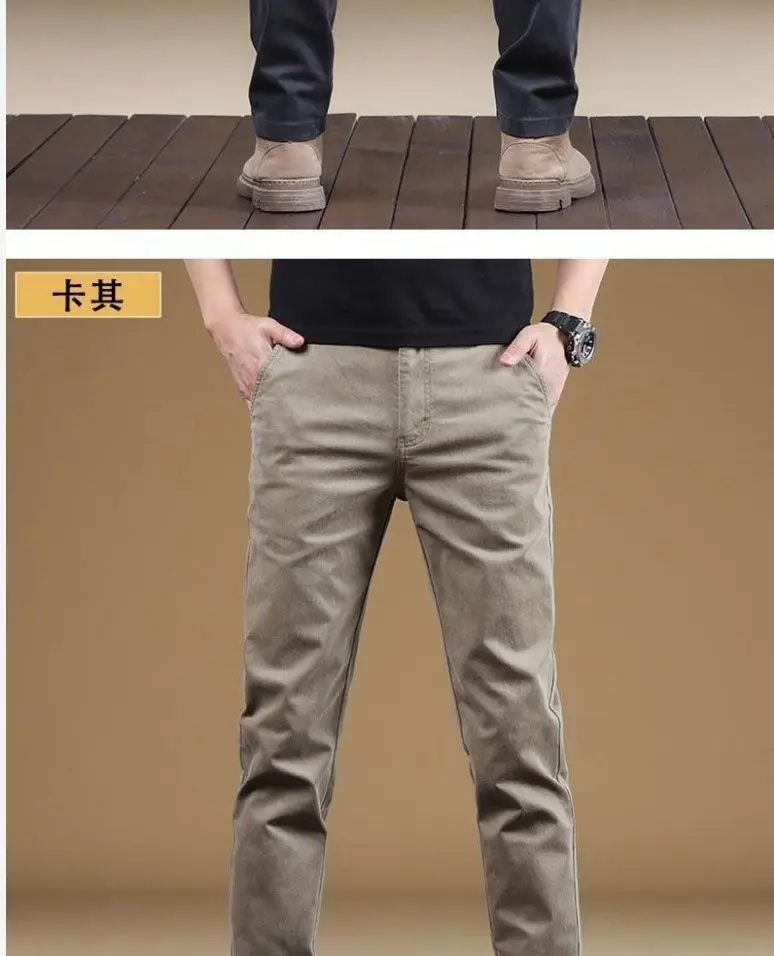 2025 Summer Thin Cotton Men's Casual Pants Trendy Versatile Elastic Light Business Trousers Work Formal Slim Straight Pants 40 S9da00a2e65724e008396f0ef20d147983