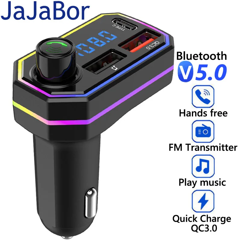 JaJaBor FM передатчик Музыка Аудио Автомобильный Mp3 плеер Тип C QC3.0 двойной USB быстрая зарядка зарядное устройство Bluetooth 5,0 Handsfree Car Kit
JaJaBor FM передатчик Музыка Аудио Автомобильный Mp3 плеер Тип C QC3.0 двойной USB быстрая зарядка зарядное устройство Bluetooth 5,0 Handsfree Car Kit