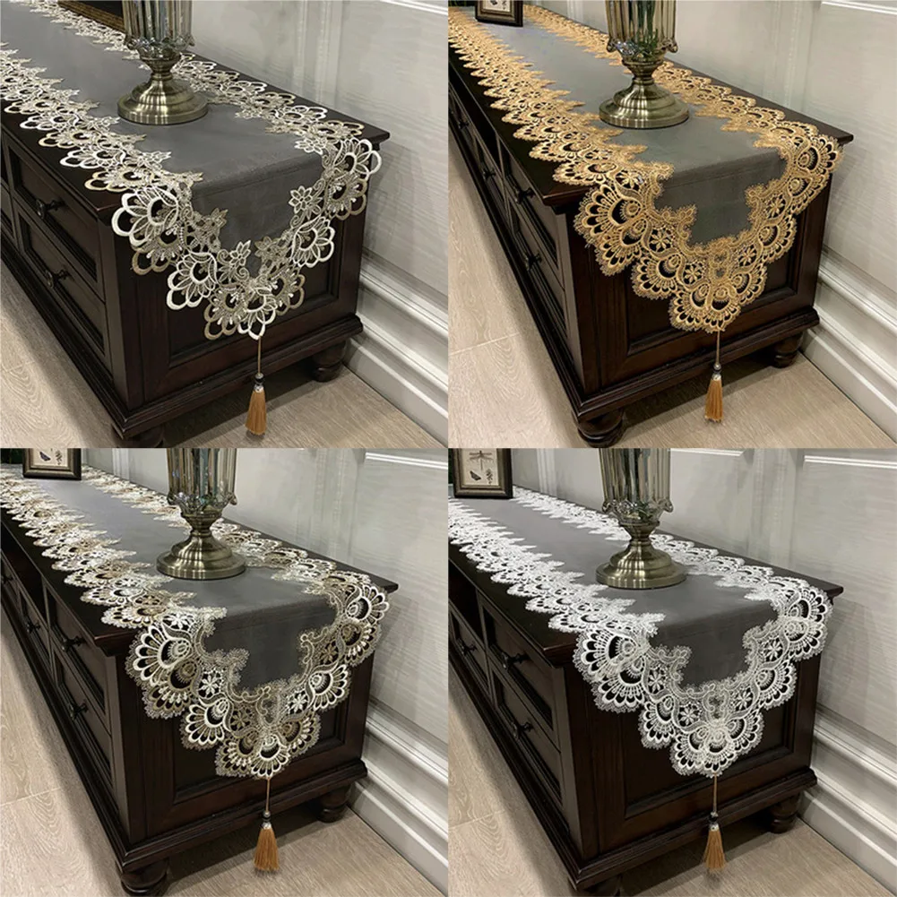 Lace Table Runner Tea Table TV Cabinet Dust Cover Wedding Party Tablecloth Dining Table Home Decoration European Table Flag Mat
Lace Table Runner Tea Table TV Cabinet Dust Cover Wedding Party Tablecloth Dining Table Home Decoration European Table Flag Mat
