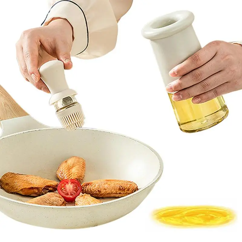 300ml Oil Dispenser Portable Silicone Glass Oil Bottles With Brush For Kitchen BBQ Baking Brush For Cooking Kitchen Accessories
300ml Oil Dispenser Portable Silicone Glass Oil Bottles With Brush For Kitchen BBQ Baking Brush For Cooking Kitchen Accessories