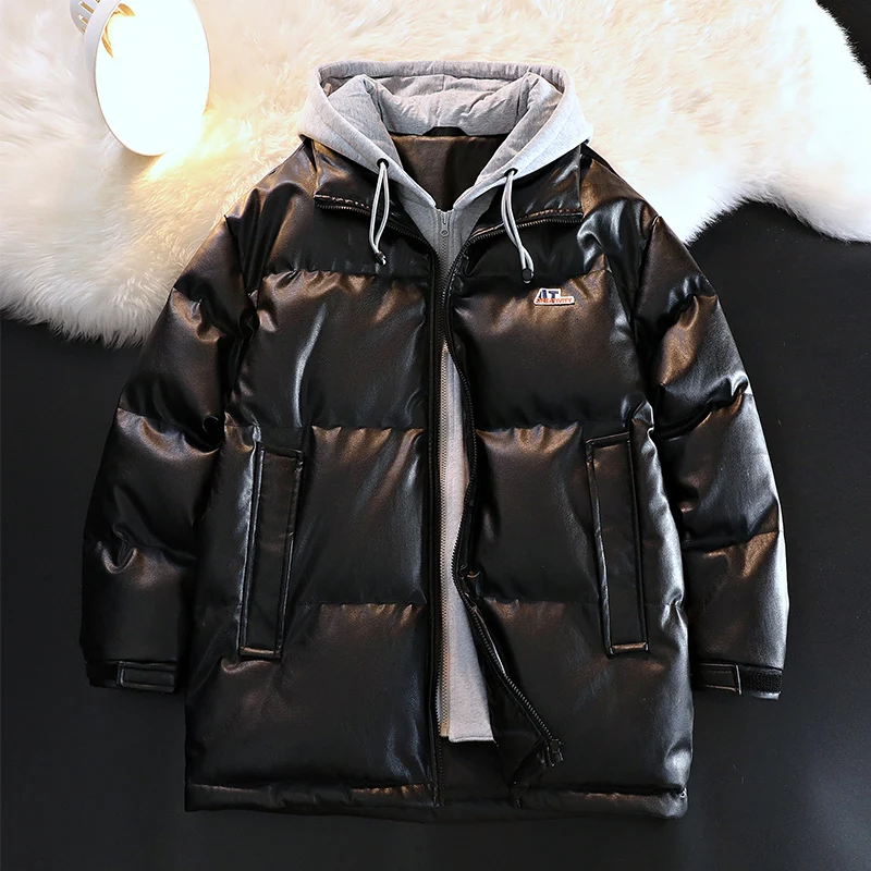 Зимняя теплая кожаная ветрозащитная парка с капюшоном для путешествий
Зимняя теплая кожаная ветрозащитная парка с капюшоном для путешествий