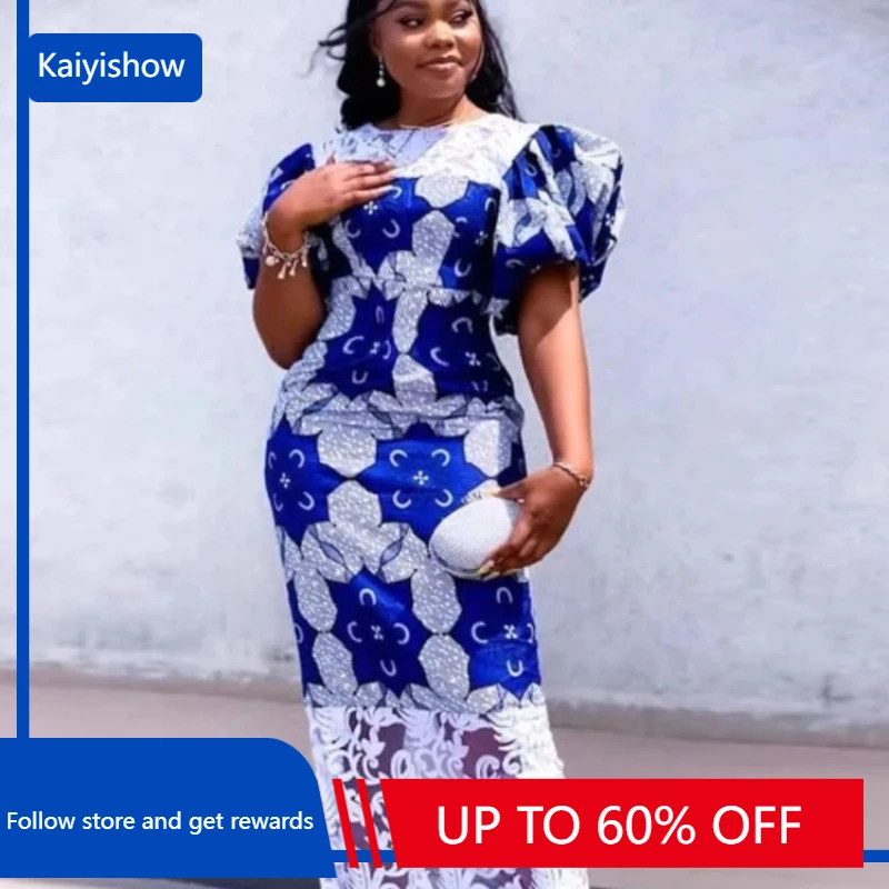 Blue Printed Dress for Women Lace Patchwork Puff Short Sleeve Bodycon Pencil Celebrate Classy Evening Party Large Size Gowns 4XL
Blue Printed Dress for Women Lace Patchwork Puff Short Sleeve Bodycon Pencil Celebrate Classy Evening Party Large Size Gowns 4XL