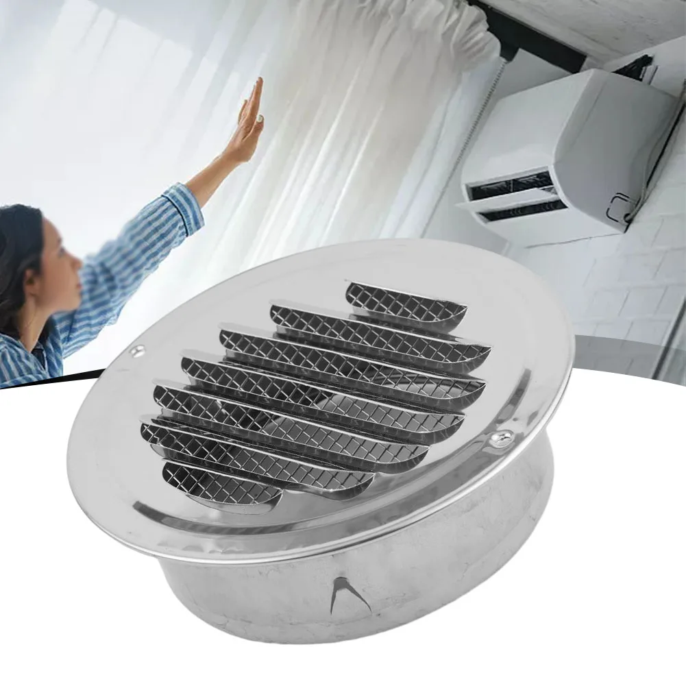 Stainless Steel Round Louver Air Vent Grille Ventilation Ceiling/ Wall Mount Outlet 80/100/120/160mm Wall Air Vent Flat Hood
Stainless Steel Round Louver Air Vent Grille Ventilation Ceiling/ Wall Mount Outlet 80/100/120/160mm Wall Air Vent Flat Hood