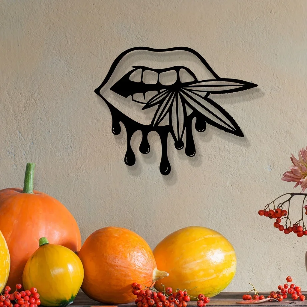 Metal Lips Bitting Weed Leaf Halloween Decor,Hanging Pendant Halloween Metal Garden Living Room Bedroom Balcony Decoration
Metal Lips Bitting Weed Leaf Halloween Decor,Hanging Pendant Halloween Metal Garden Living Room Bedroom Balcony Decoration