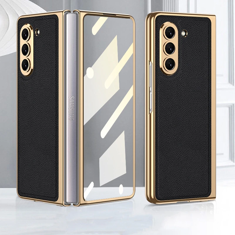 Чехол для Samsung Galaxy Z Fold 5, кожаный чехол с покрытием, 360 полная защита, Защитная пленка для экрана, жесткий чехол для телефона
Чехол для Samsung Galaxy Z Fold 5, кожаный чехол с покрытием, 360 полная защита, Защитная пленка для экрана, жесткий чехол для телефона