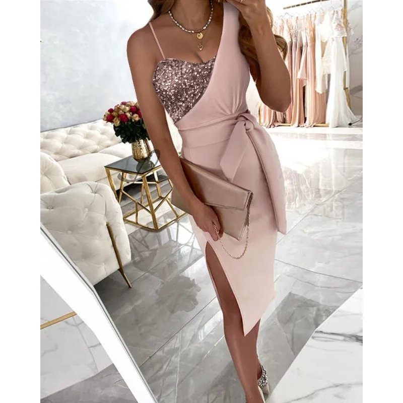Elegant and Pretty Womens Dresses Patchwork Sequins Suspenders Bodycon Mini Dress Summer Sleeveless Birthday Party Evening Dress
Elegant and Pretty Womens Dresses Patchwork Sequins Suspenders Bodycon Mini Dress Summer Sleeveless Birthday Party Evening Dress
