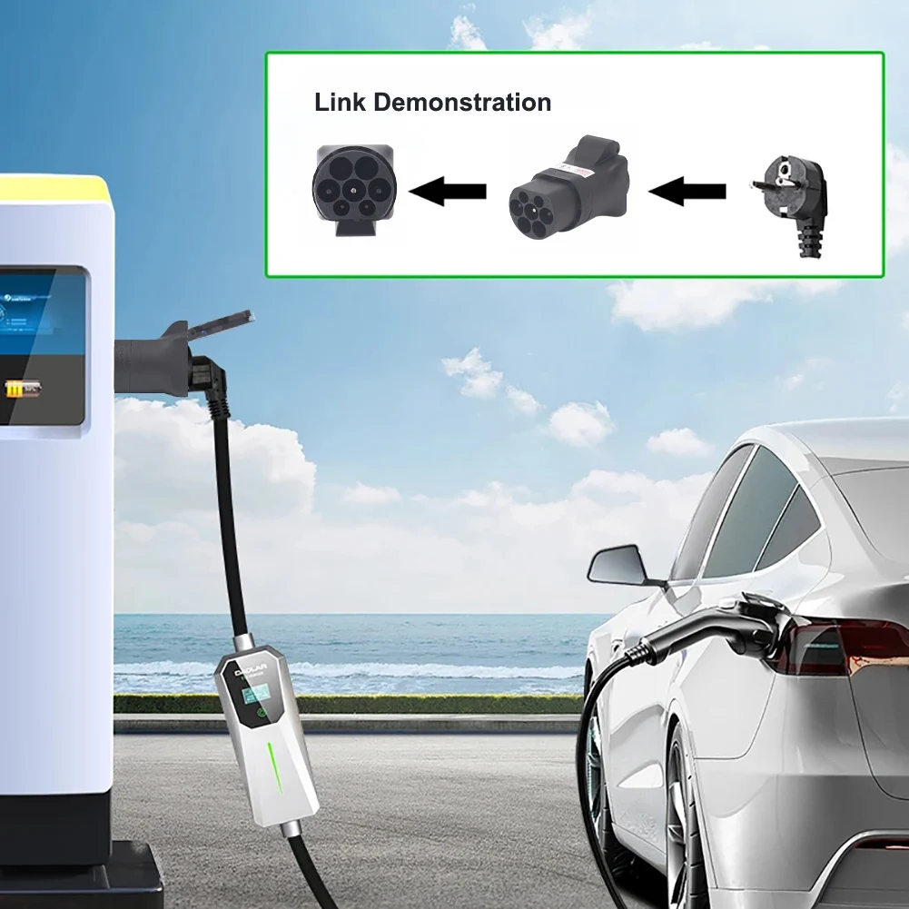EVSE Adaptor Portable 16A 220V Type 2 Male/Female Plug To Schuko Socket EV Charging Adapter For EV Charger EV Connector EUSocket
EVSE Adaptor Portable 16A 220V Type 2 Male/Female Plug To Schuko Socket EV Charging Adapter For EV Charger EV Connector EUSocket