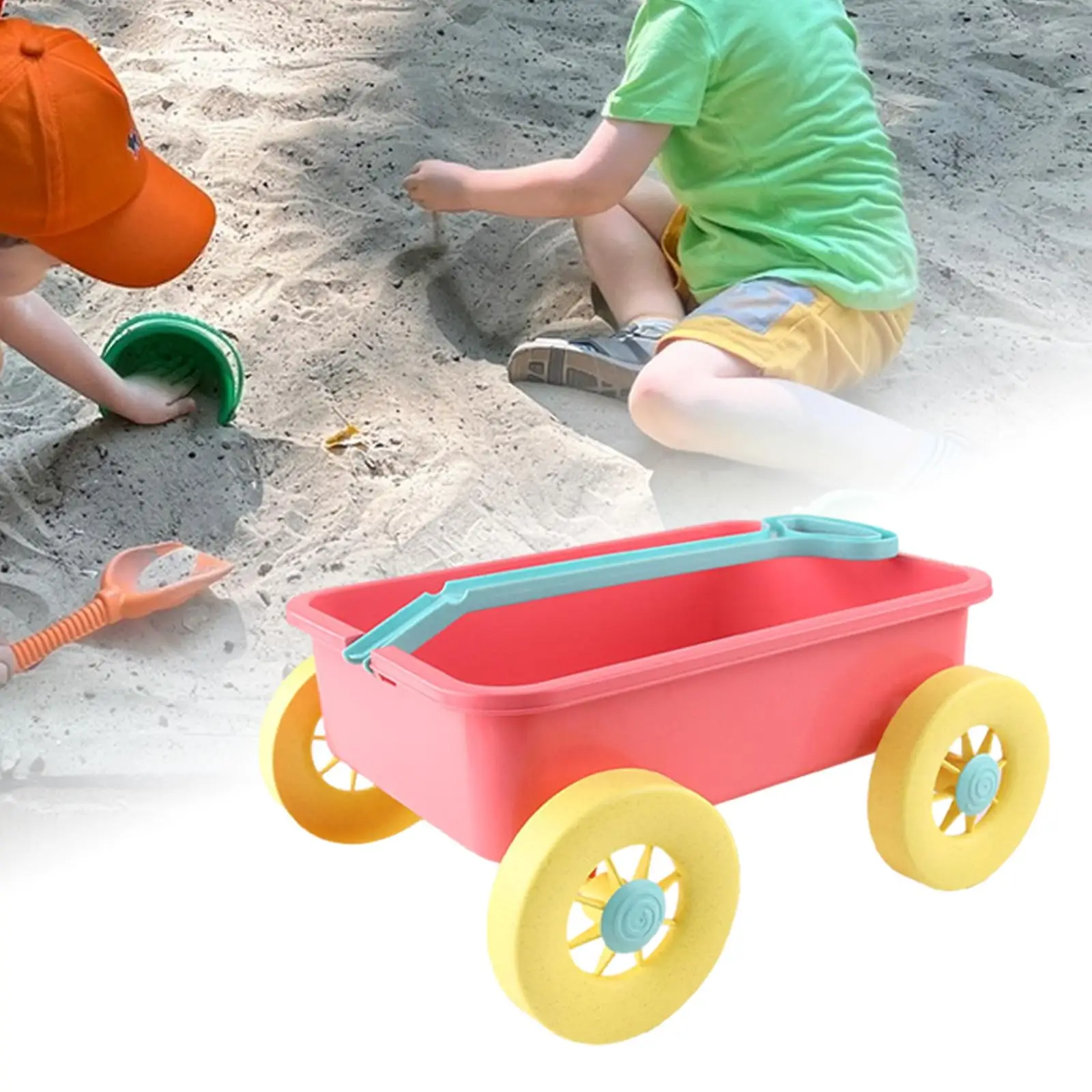 

Pretend Play Wagon Toy Beach Activities Beach Game Toy Kid Outdoor Toy Construction Vehicle for Indoor Seaside Beach Summer Yard